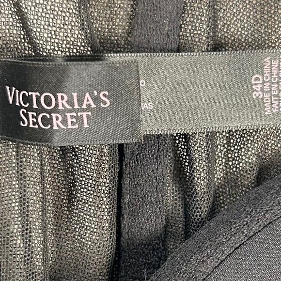 Victoria’s Secret 34D Floral Lace Bustier Corset Black Intimates Bra Party - Picture 7 of 8